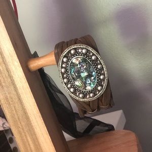 Turquoise Marble Pendant Leatherock LR Bracelet